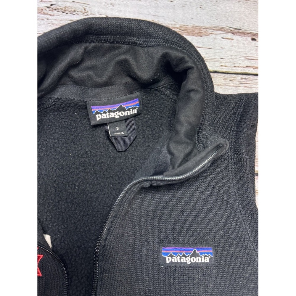 Patagonia Better Sweater Womens Small Zip‎ Jacket Vest Black Zip Pockets + Logo - Picture 2 of 6